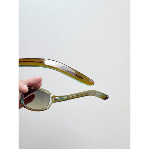 SAMA Mini OLV Olive Brown Green Japanese Acetate Oval Sunglasses - Picture 8 of 16